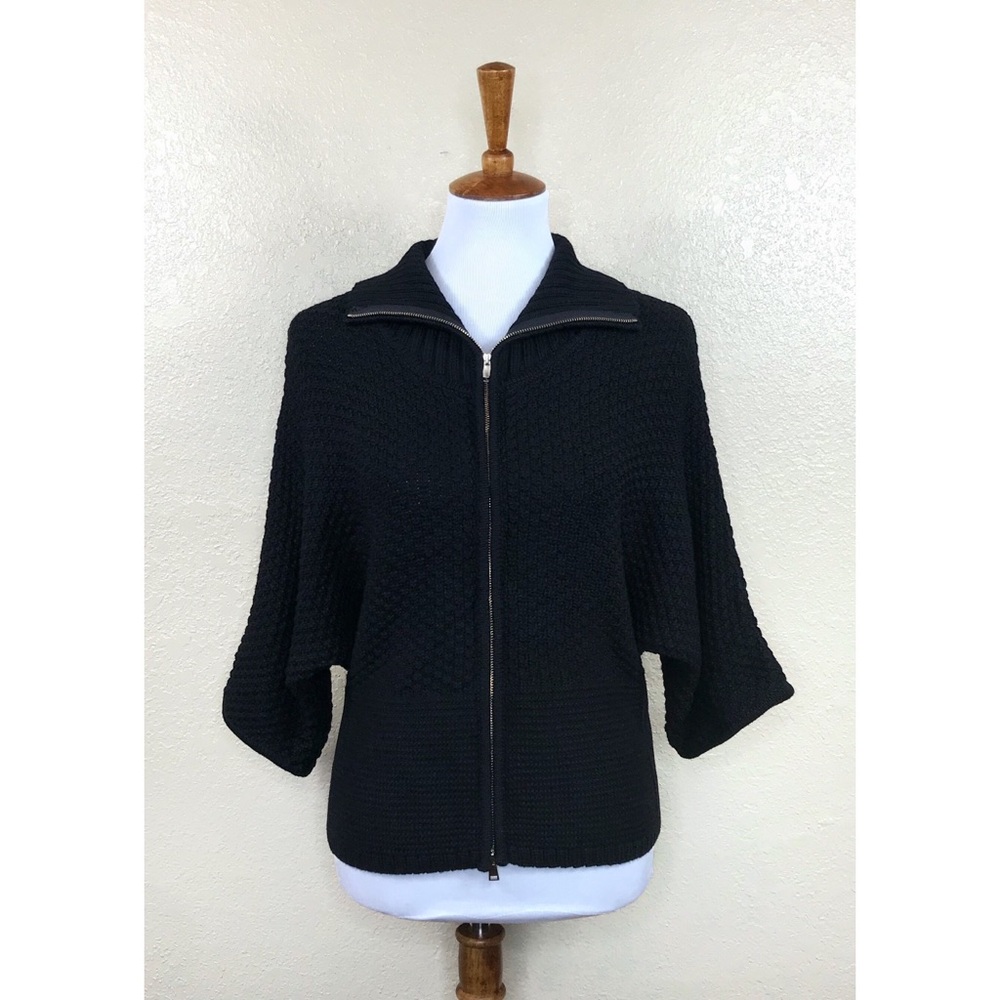 St. John Fold Over Collar Dolman Knit Sweater Size Large PreFall 2012
